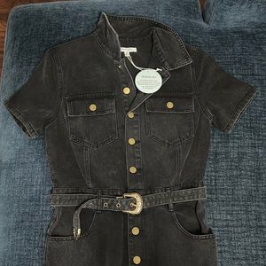 black denim jumpsuit